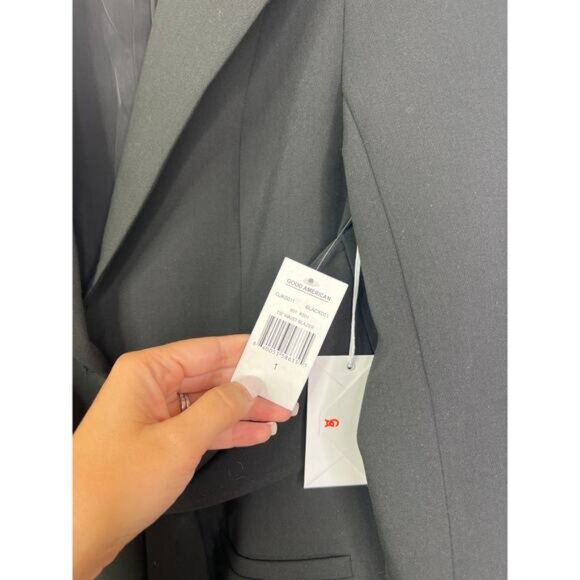 NWT Good American Tie Waist Oversized Black Blazer Women's Size: Small - Picture 4 of 8